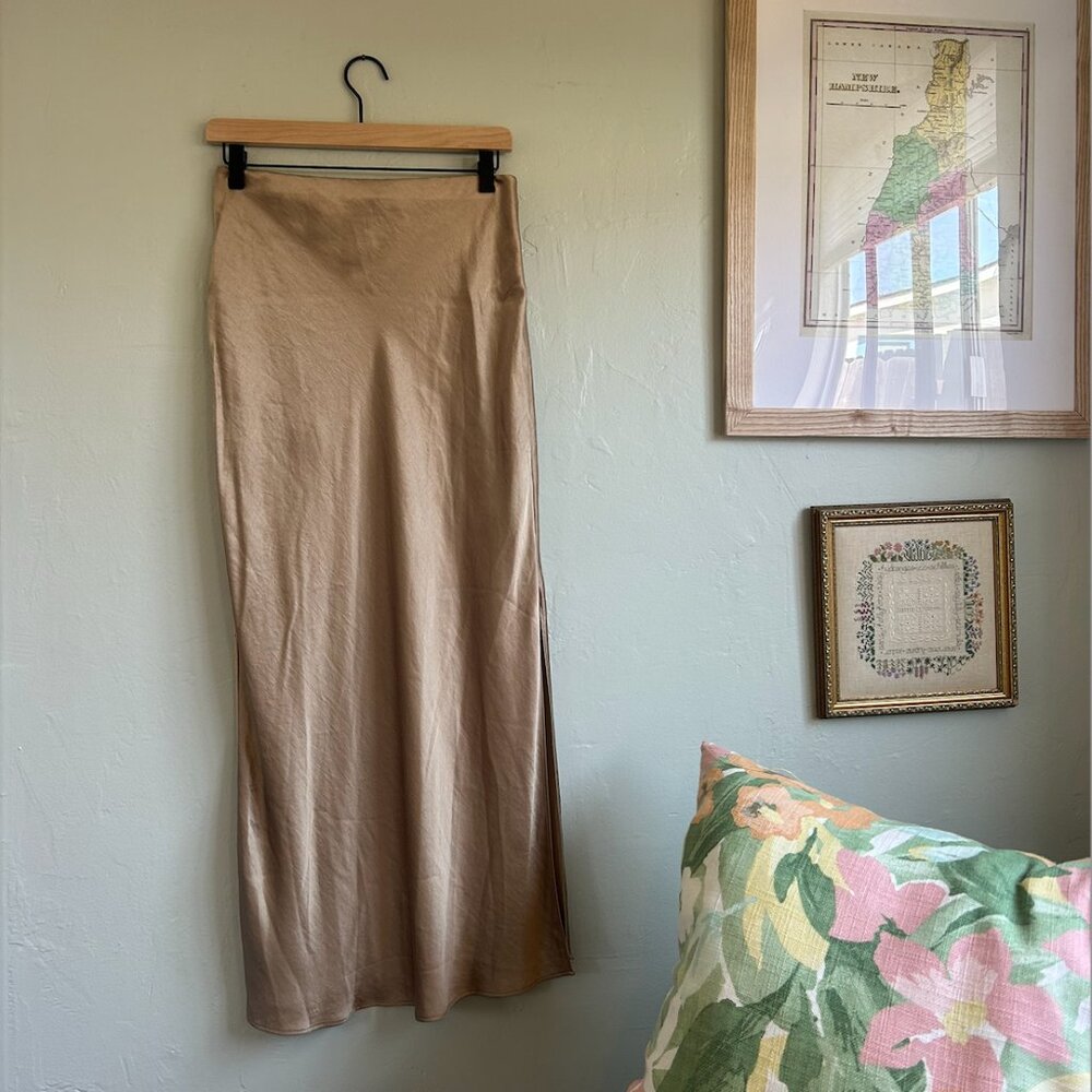 Madewell Satin Maxi Slip Skirt